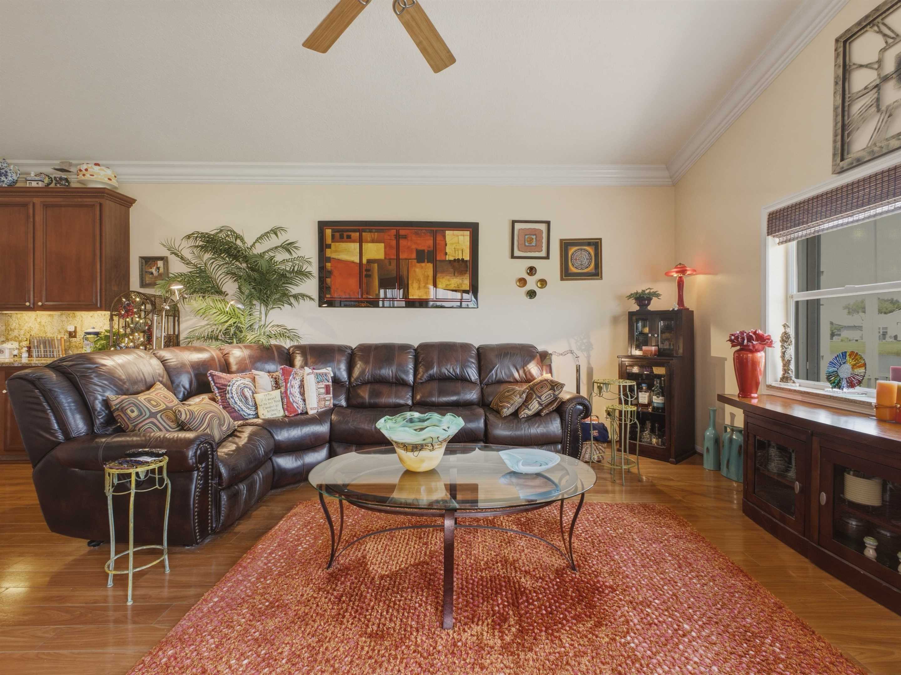 Spacious family room inside the home