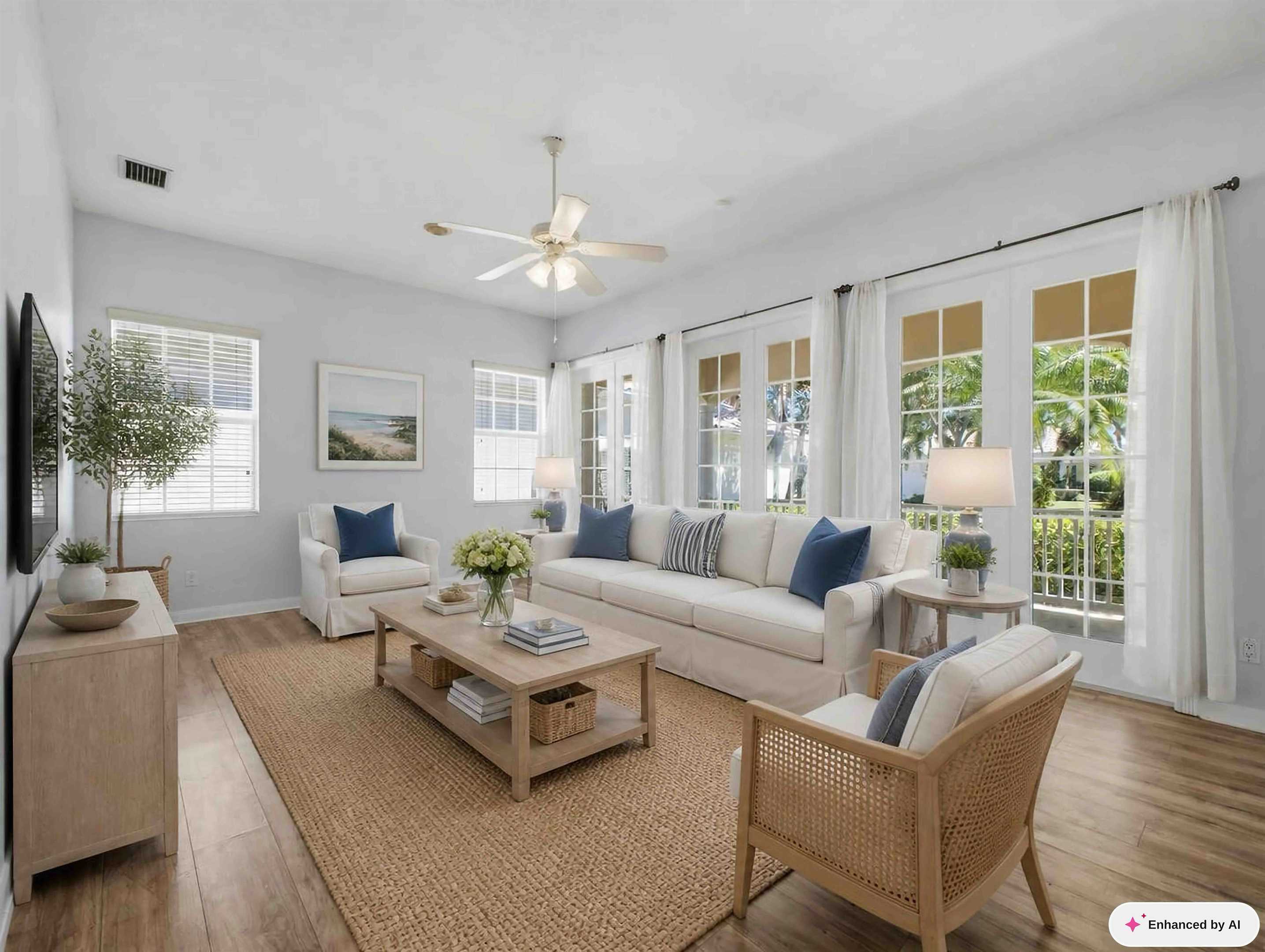 Staged living room at 8033 Kaliko Lane